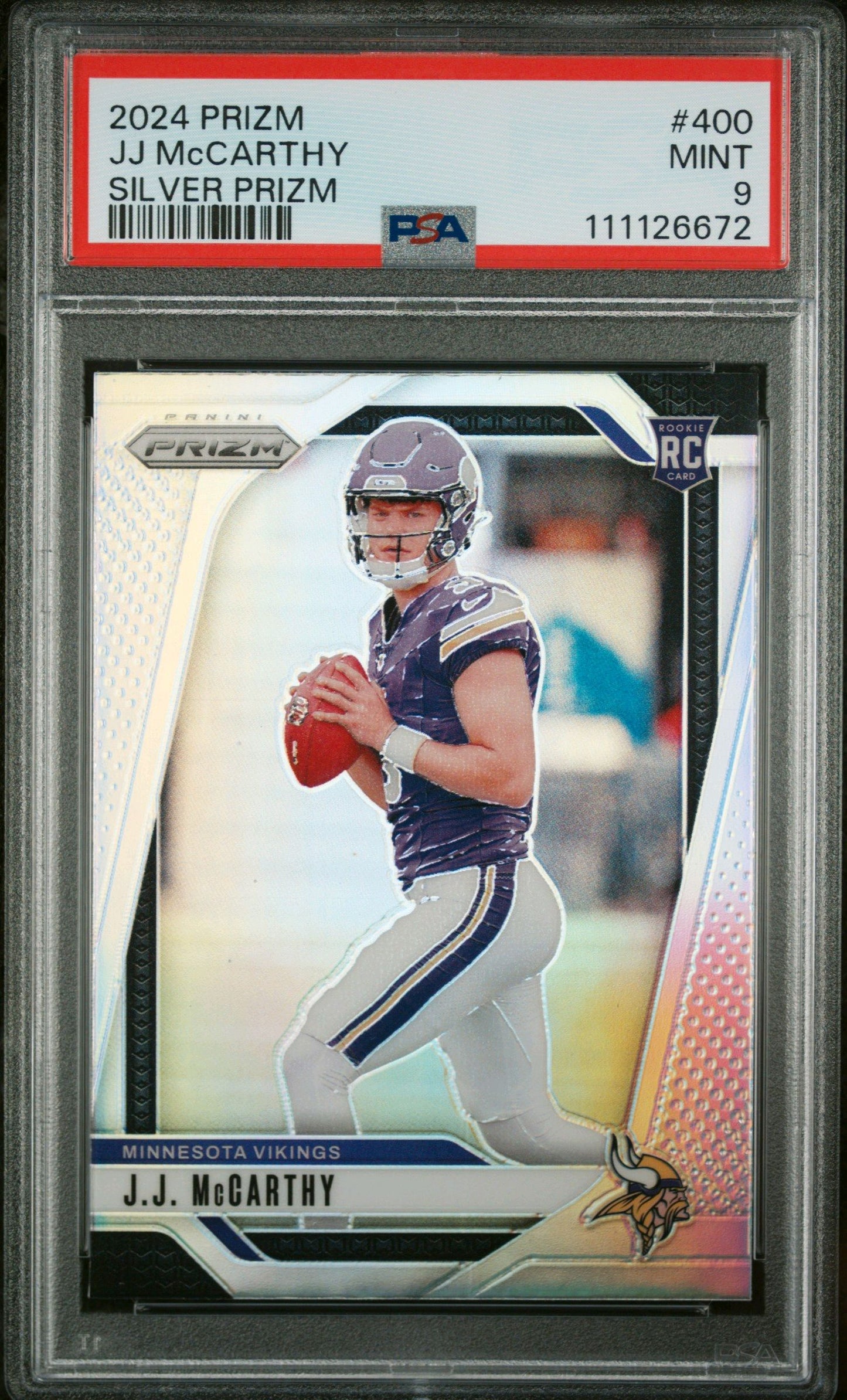 2024 Prizm JJ McCarthy Silver Prizm RC PSA 9