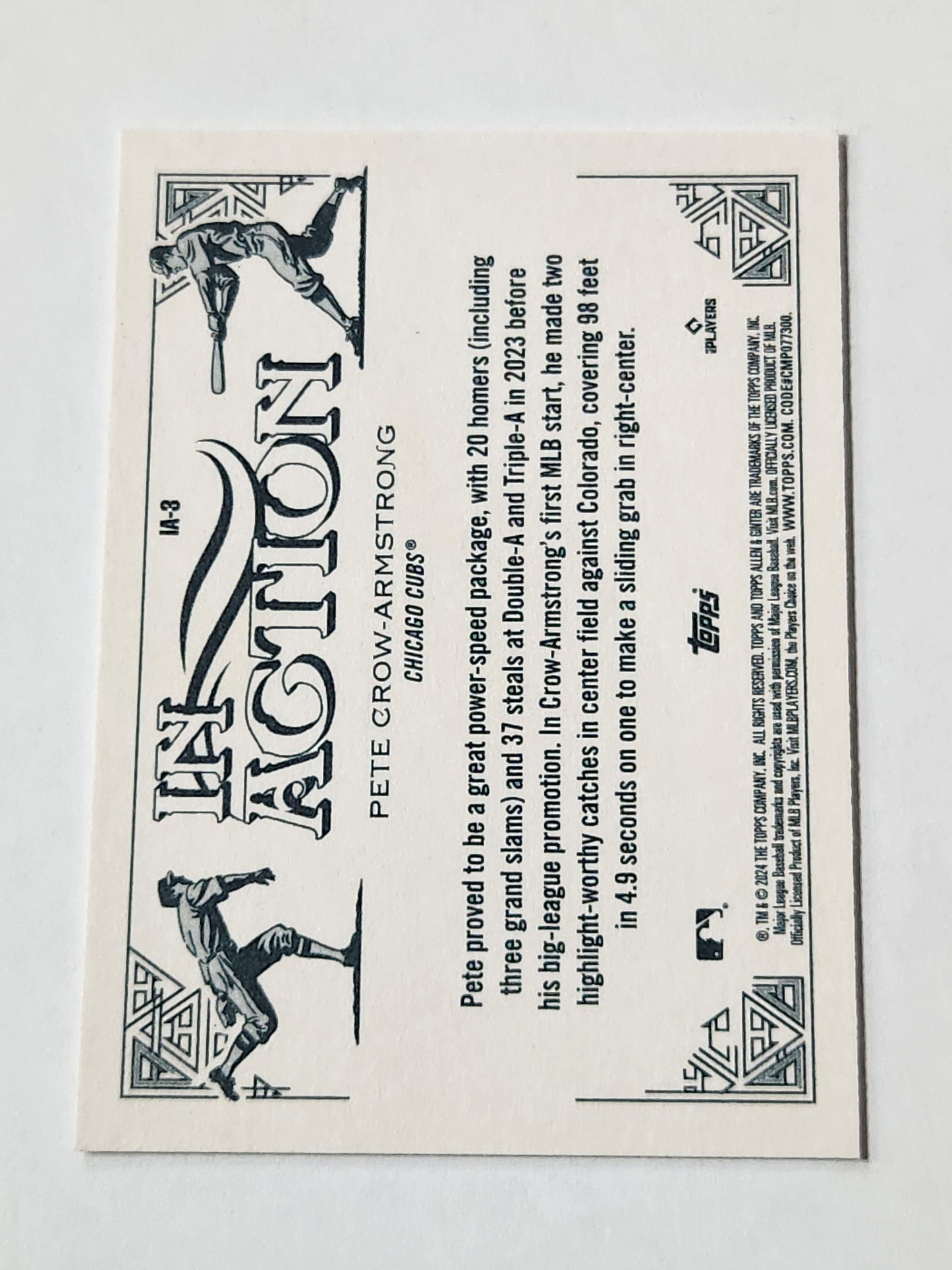 2024 Topps Allen & Ginter Pete Crow Armstrong In Action Variation SP Rookie