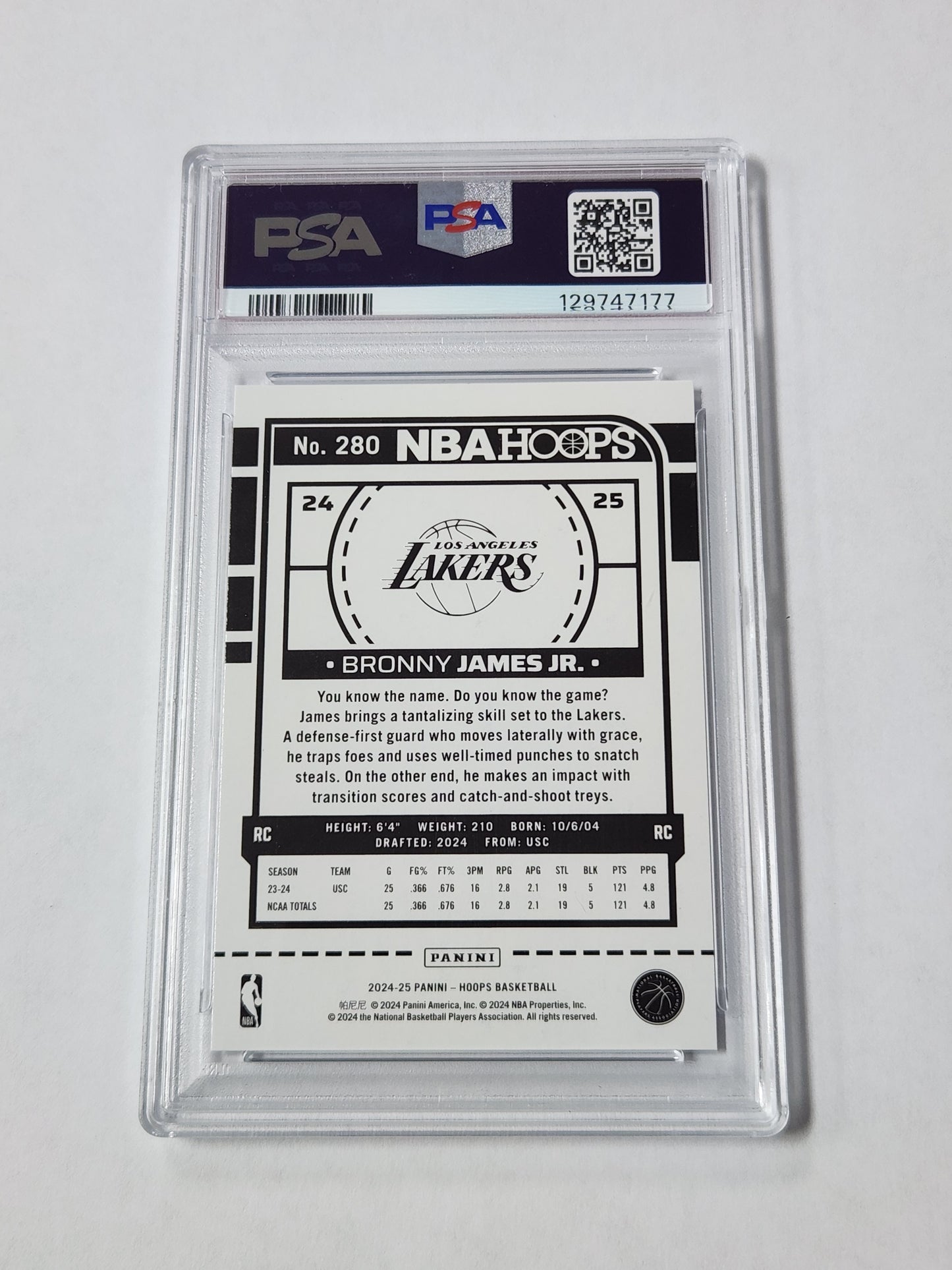 2024 Hoops Bronny James Blue Scope PSA 10 Lakers