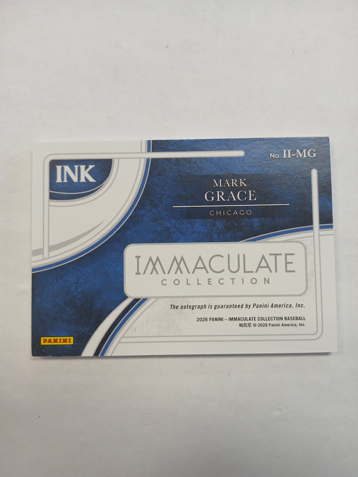 2026 Immaculate Collection Mark Grace Ink On Card Auto #/99