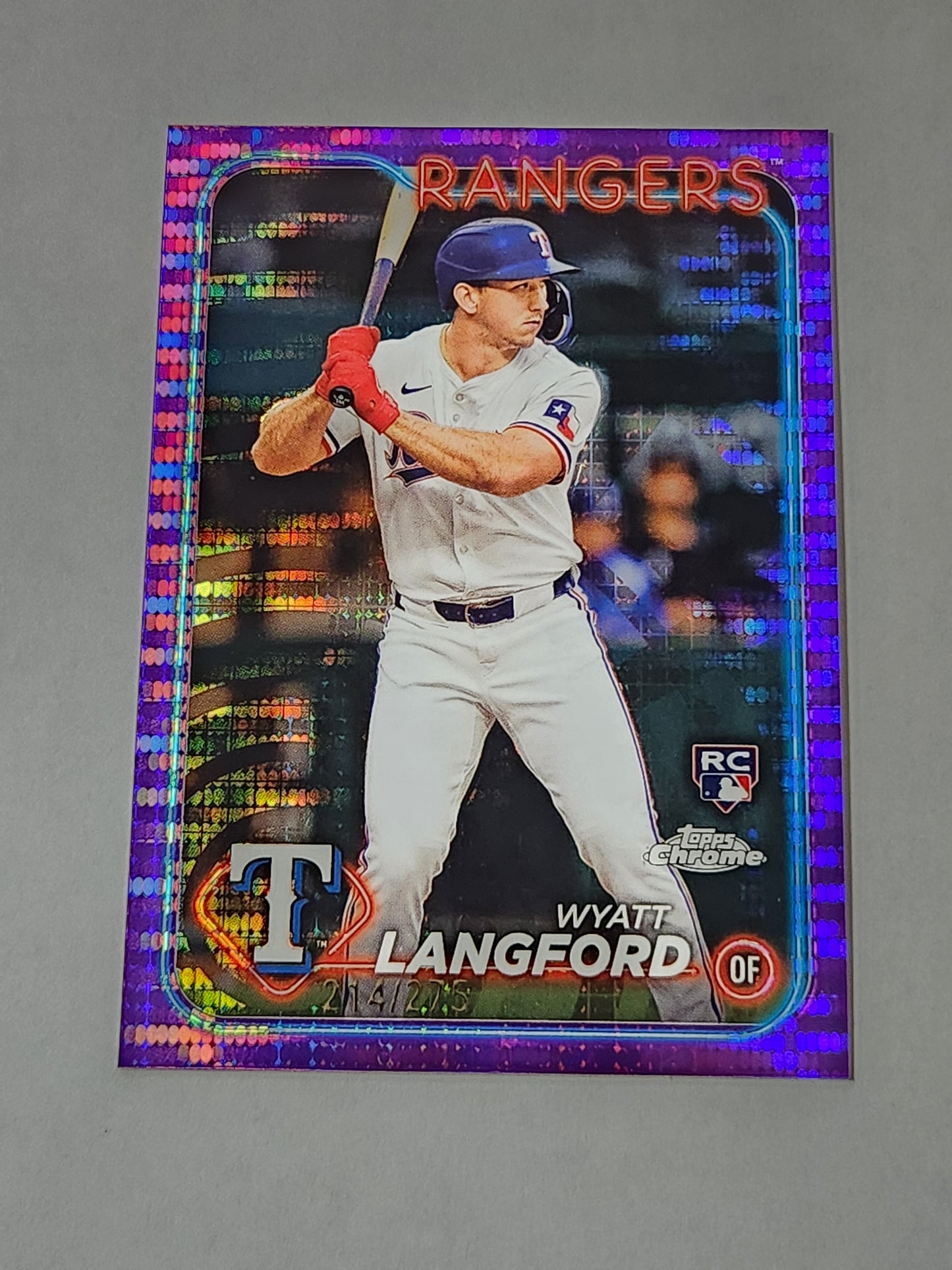 2024 Topps Chrome Wyatt Langford Purple Pulsar /275 Rookie Card