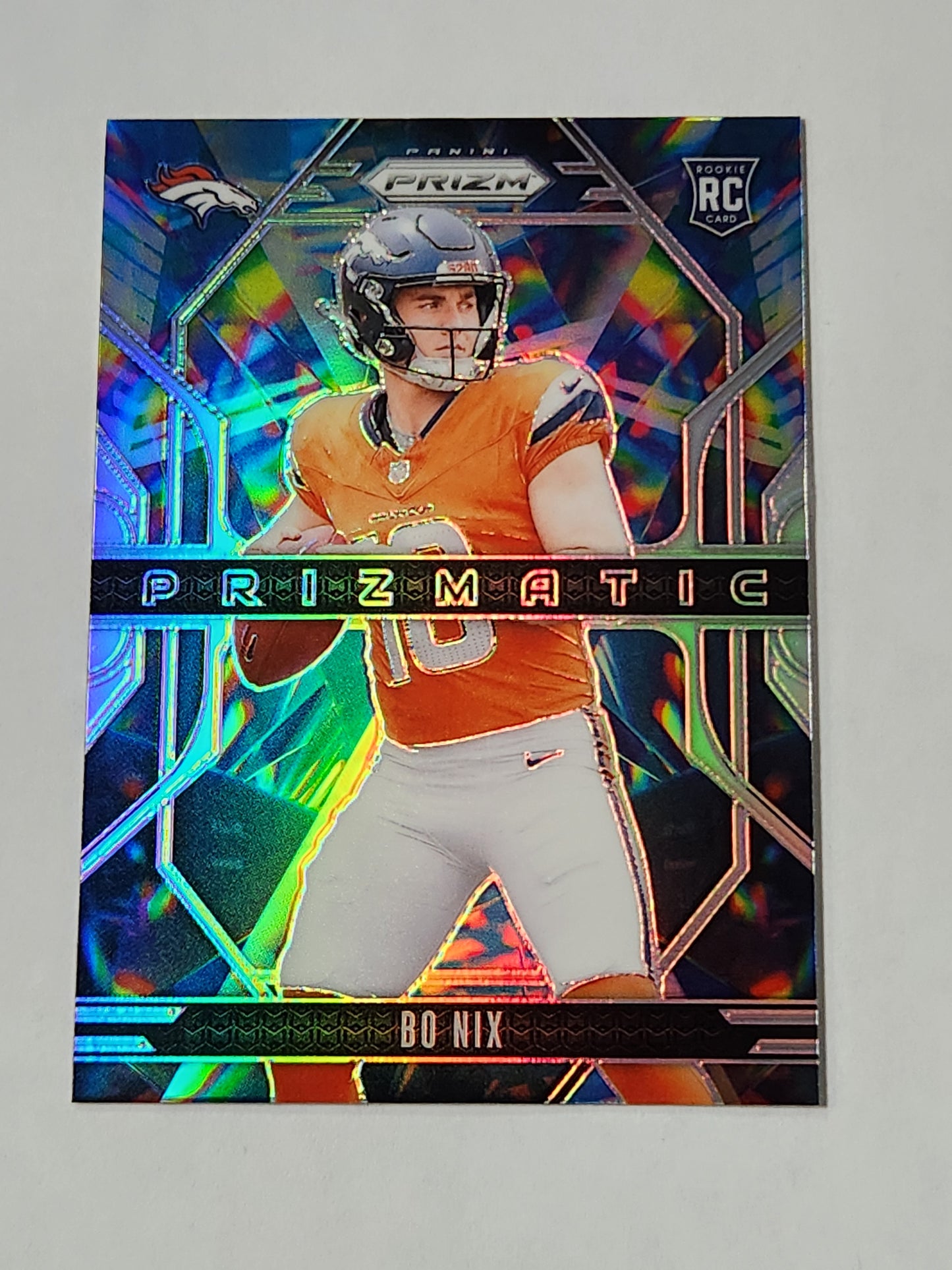 2024 Prizm Bo Nix Prizmatic Silver Rookie Card