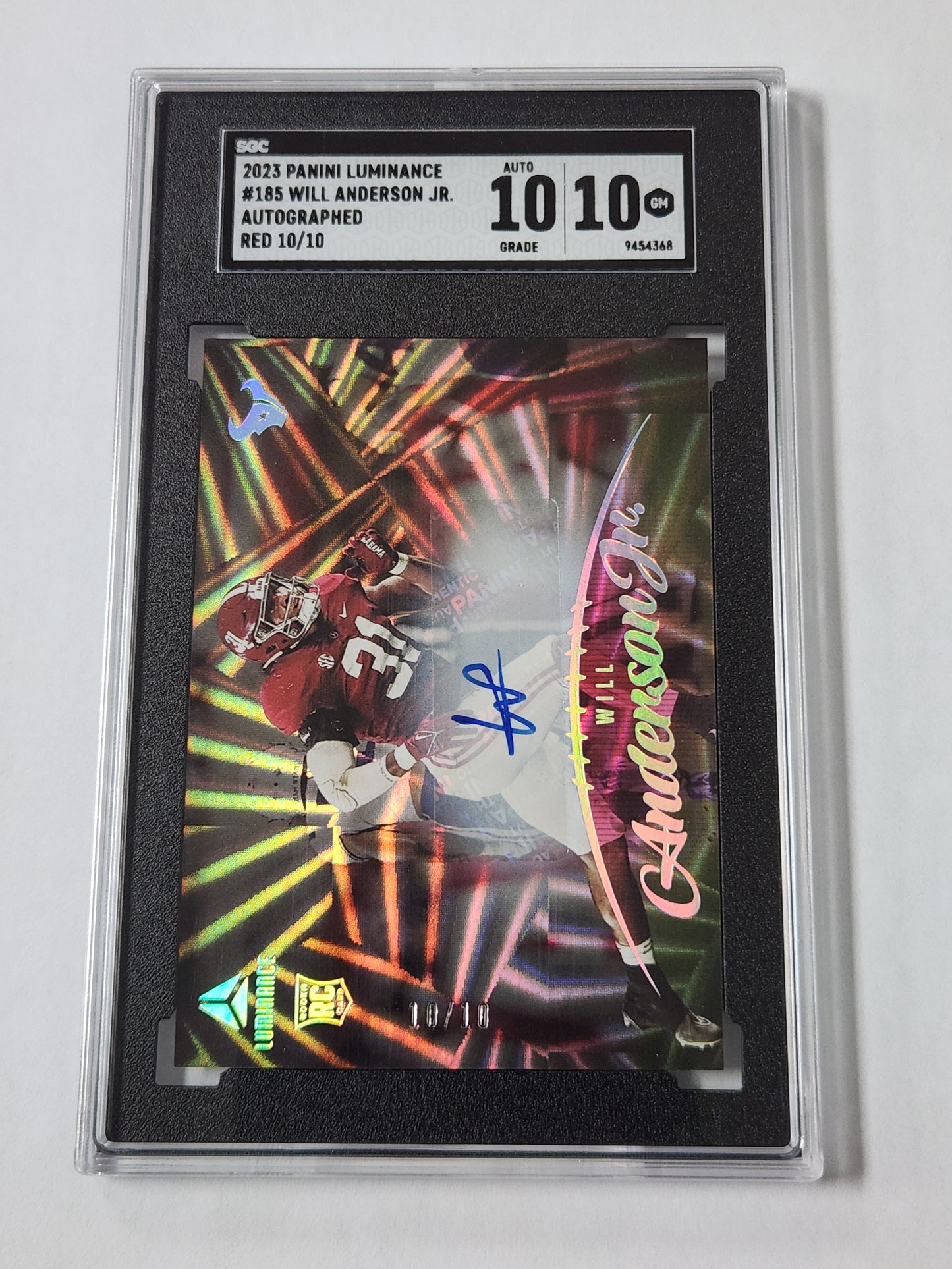 2023 Luminance Will Anderson Jr Auto 10/10 SGC 10 Auto 10