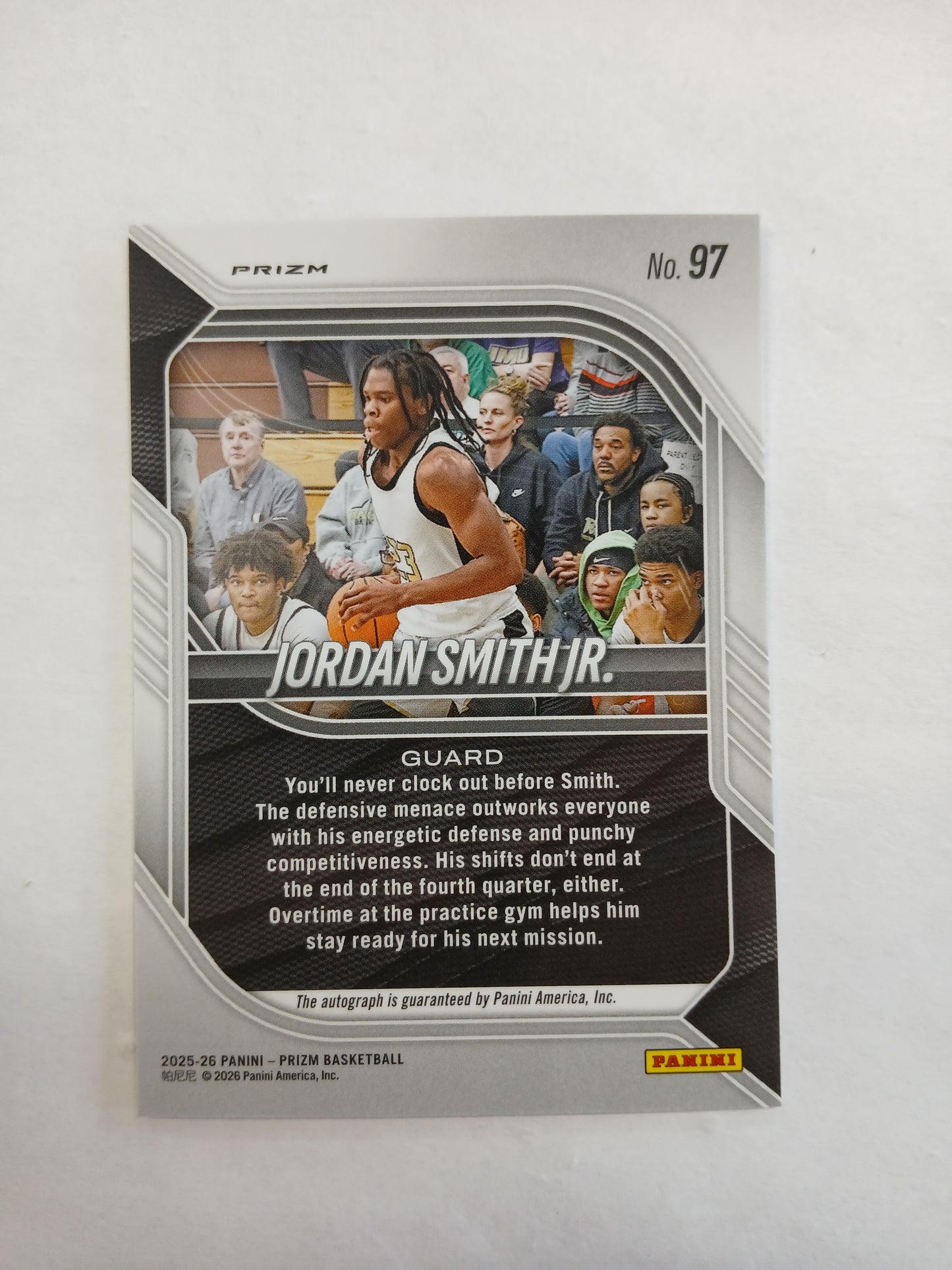 2025 Prizm Jordan Smith Jr Panini NIL Auto Silver Prizm
