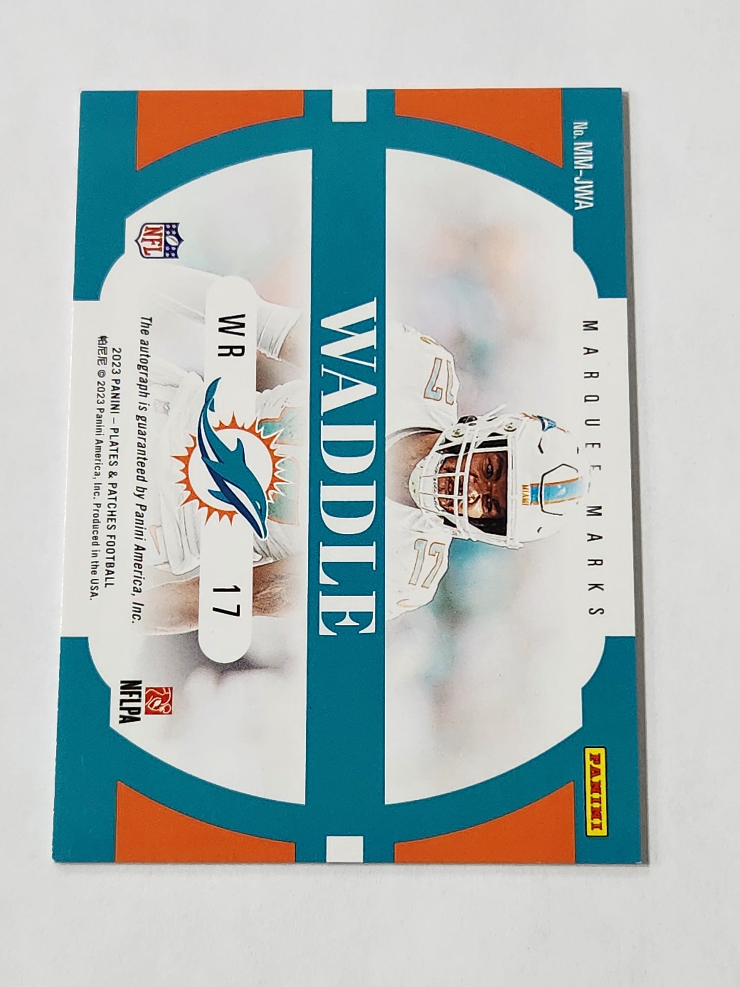 2023 Marquee Marks #MM-JWA Jaylen Waddle Plates and Patches Auto # /35
