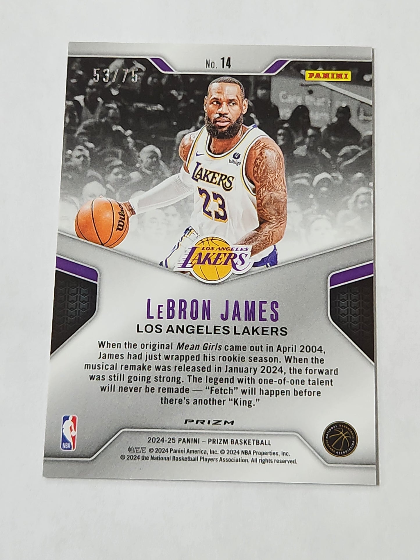 2024-25 Prizm Lebron James Dominance Red # /75 SP Lakers