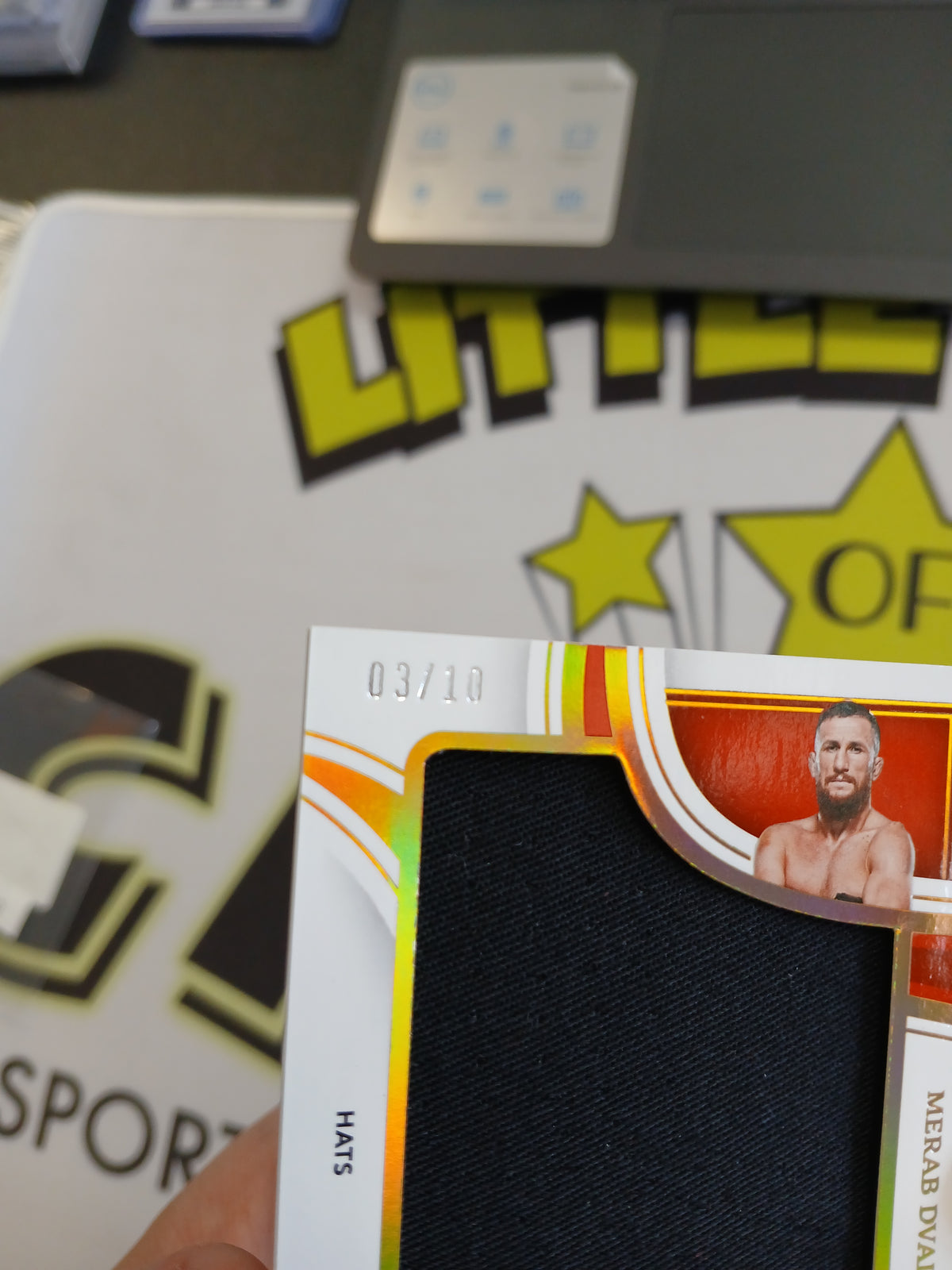 2023 UFC Immaculate Merab Dvalishvili Jumbo Patch Gold #/10