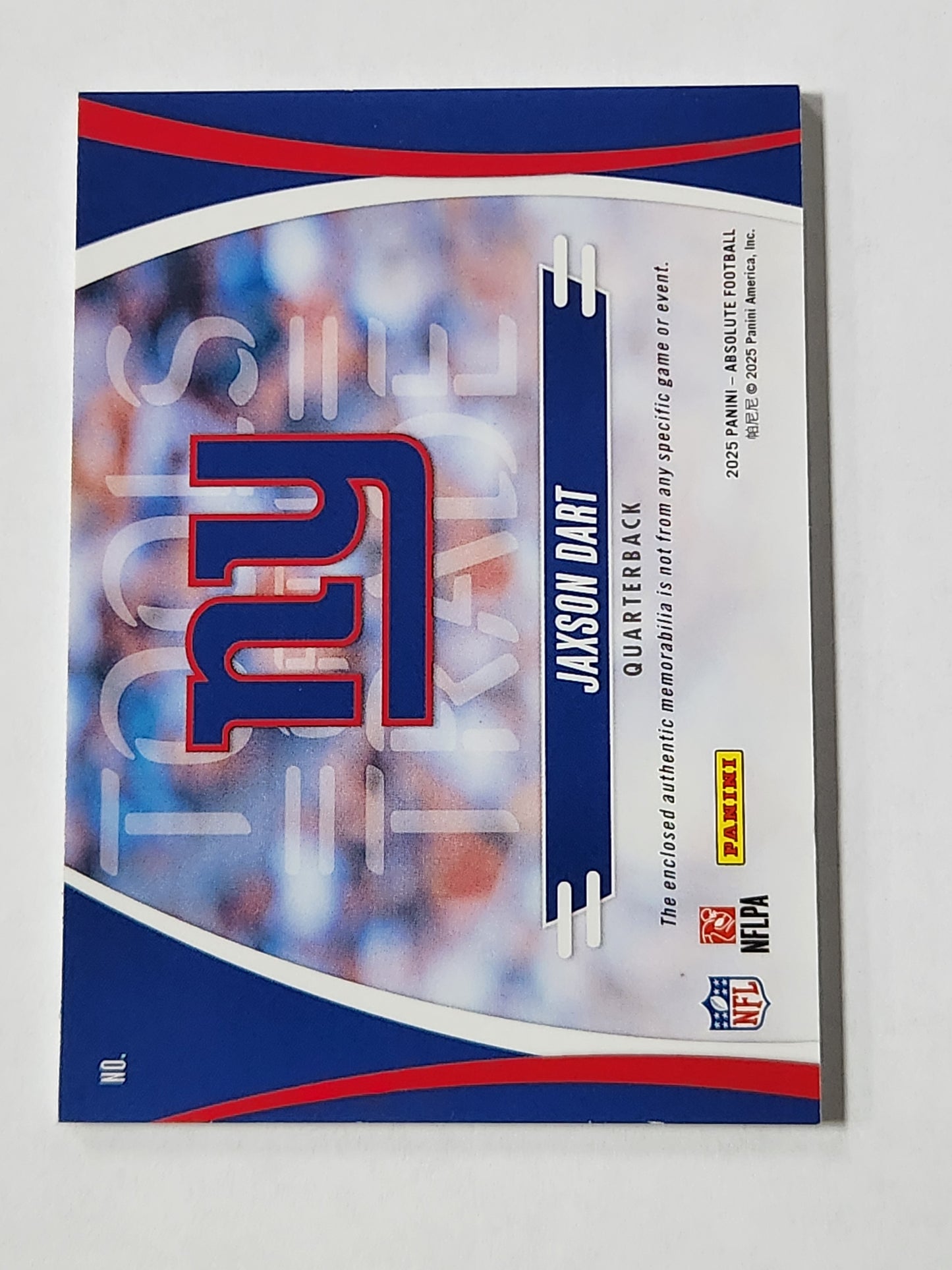 2025 Absolute Jaxon Dart # /99 Tools of the Trade Rookie Patch RC