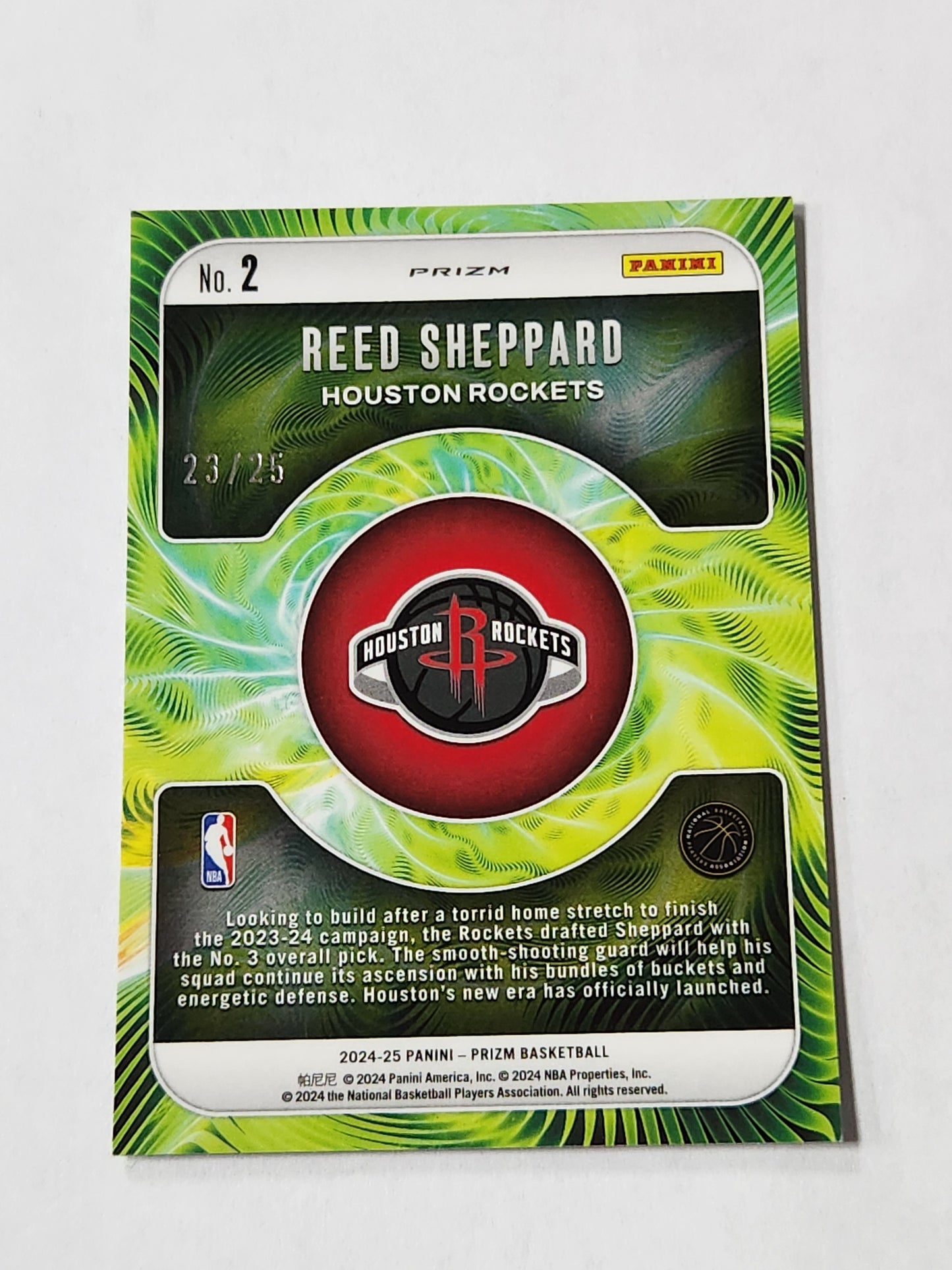 2024 Prizm Reed Sheppard Rookie Fractal Mojo Prizm /25