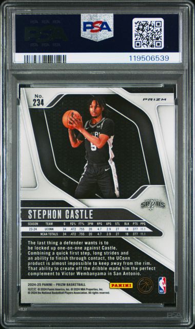 2024 Prizm Stephon Castle Silver Prizm True Rookie PSA 10