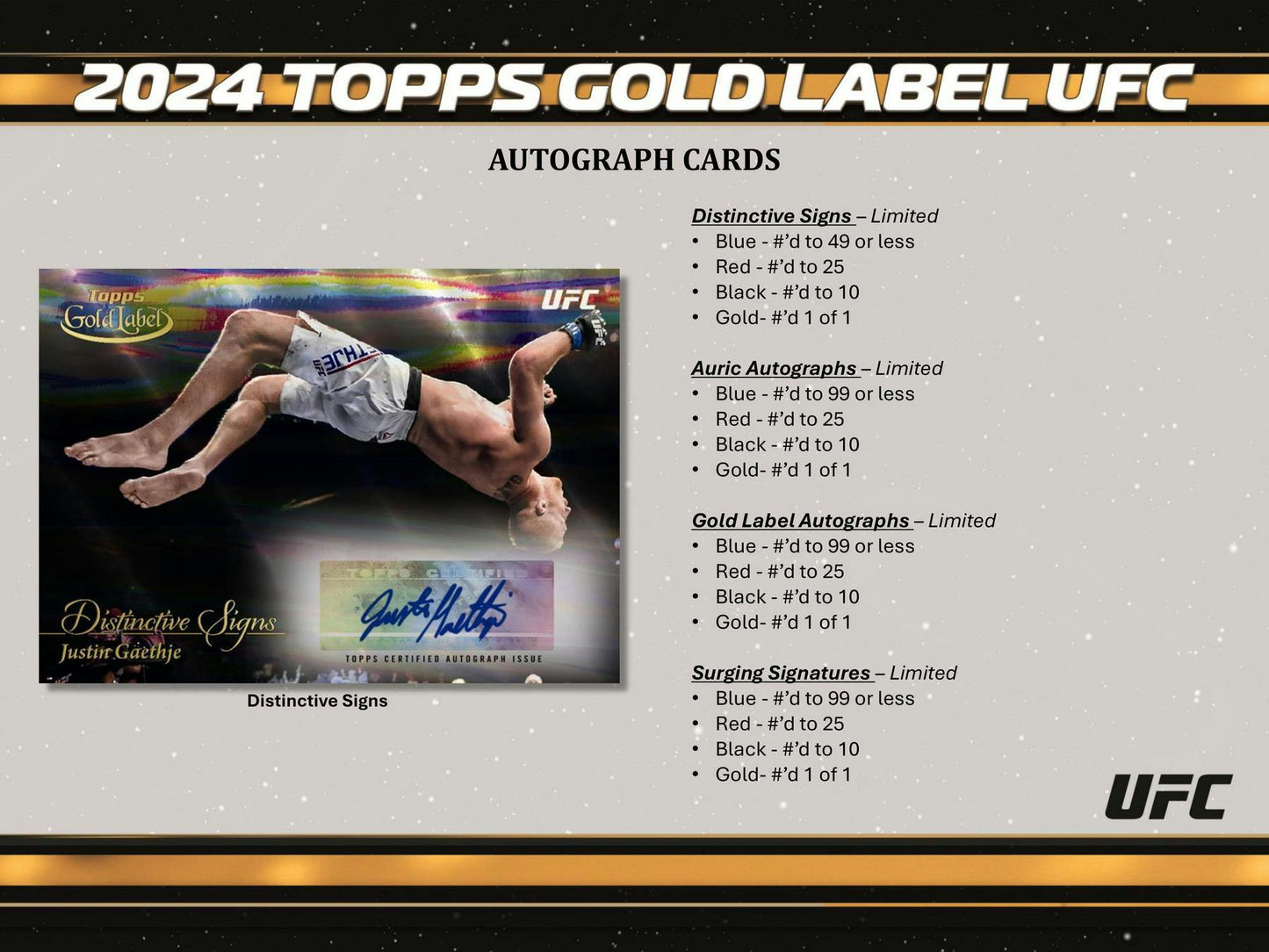 Topps 2024 UFC Gold Label (1) Hobby Box