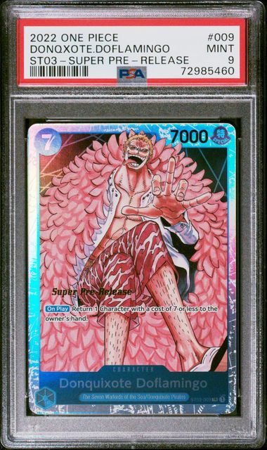 2022 One Piece Donquixote Doflamingo Super Pre Release PSA 9