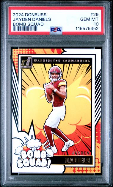 2024 Donruss Jayden Daniels Bomb Squad Rookie PSA 10