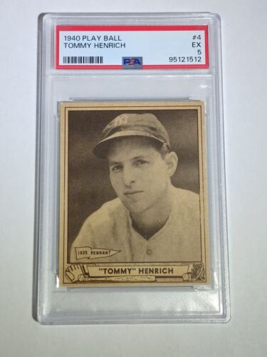 1940 Play Ball Tommy Henrich #4 PSA 5 New York Yankees Vintage Baseball