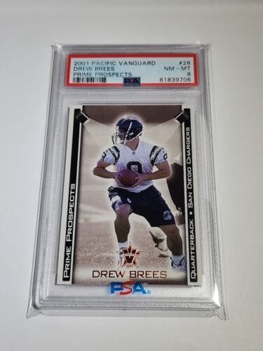2001 Pacific Vanguard Drew Brees Rookie Prospects #28 PSA 8