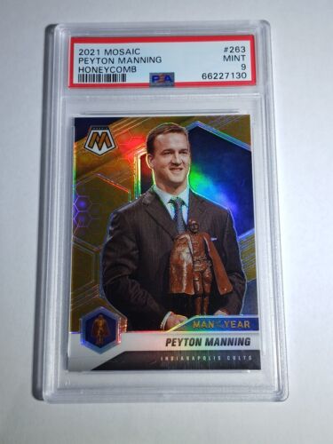 2021 Mosaic Honeycomb SSP Peyton Manning #263 Man Of The Year PSA 9