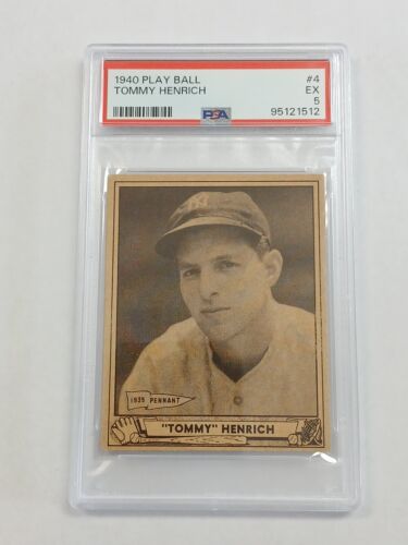1940 Play Ball Tommy Henrich #4 PSA 5 New York Yankees Vintage Baseball