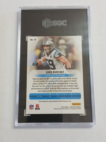 2023 Panini Prestige Luke Kuechly Xtra Points Premium Gold 26/50 #44 Auto Sgc 10