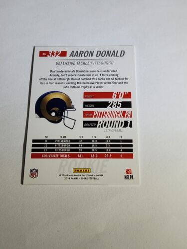 2014 Panini Hot Rookies Scorecard /99 Aaron Donald #332 Rookie RC