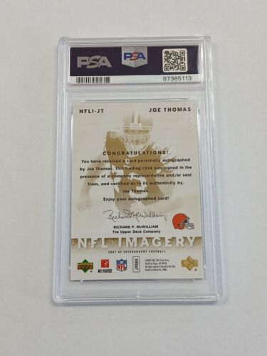 2007 SP Chirography Joe Thomas #JT NFL Imagery Auto Gold Psa 10 Browns