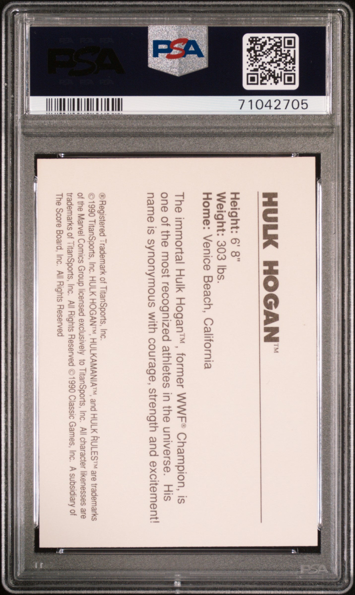 1990 Classic WWF Promos Hulk Hogan Promos PSA 8 Vintage WWE Card