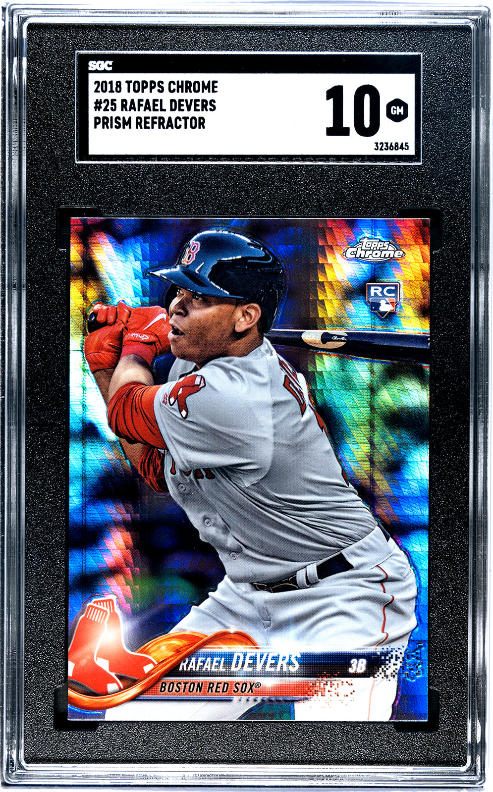 2018 Topps Chrome Rafael Devers RC Prism Refractor SGC 10