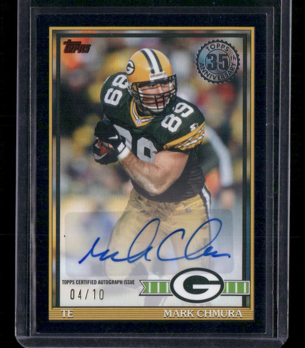 2026 Topps Flagship #91AC-MCH Mark Chmura 1991 Topps Football Auto Black #/10