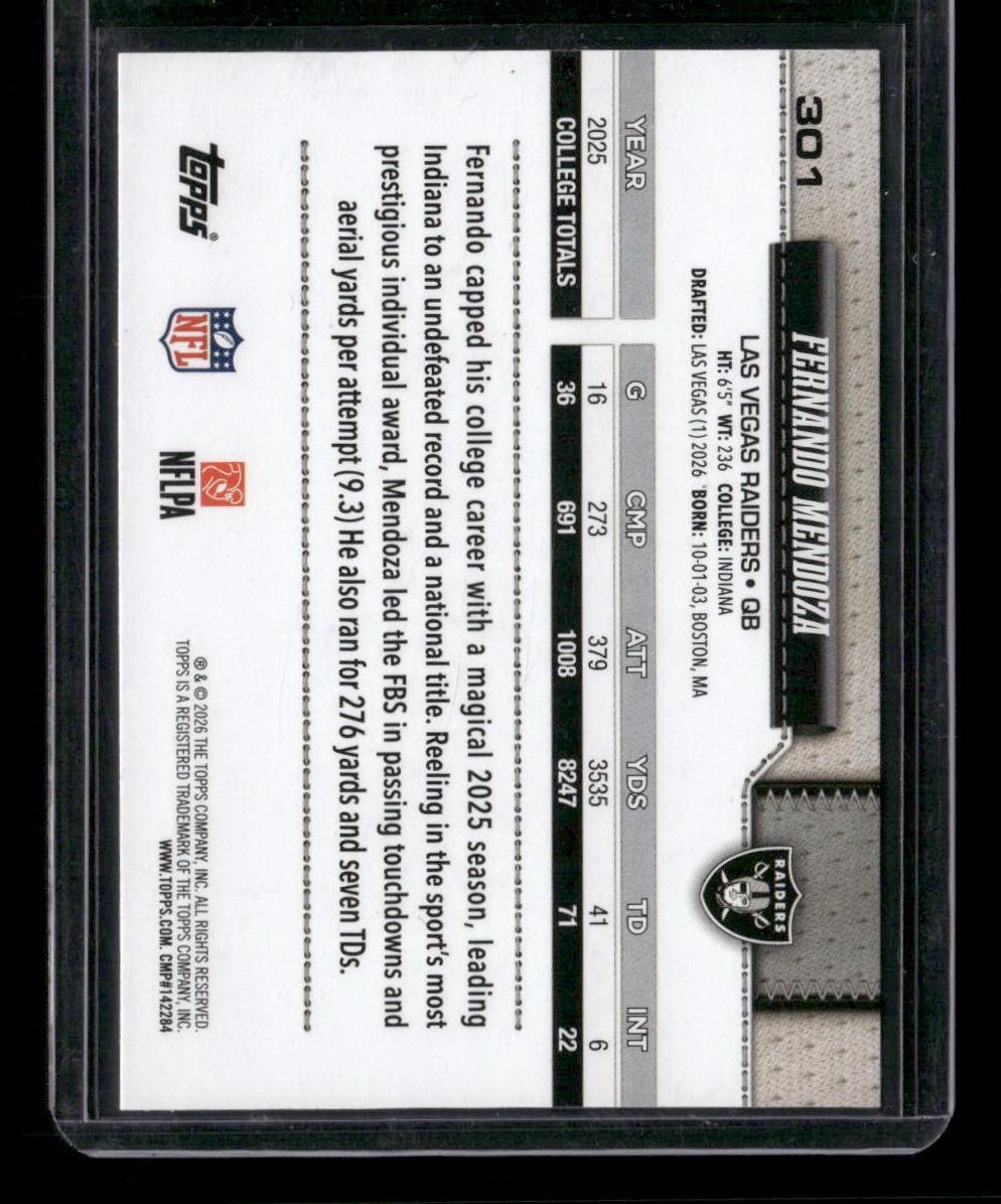 2026 Topps Flagship #301 Fernando Mendoza