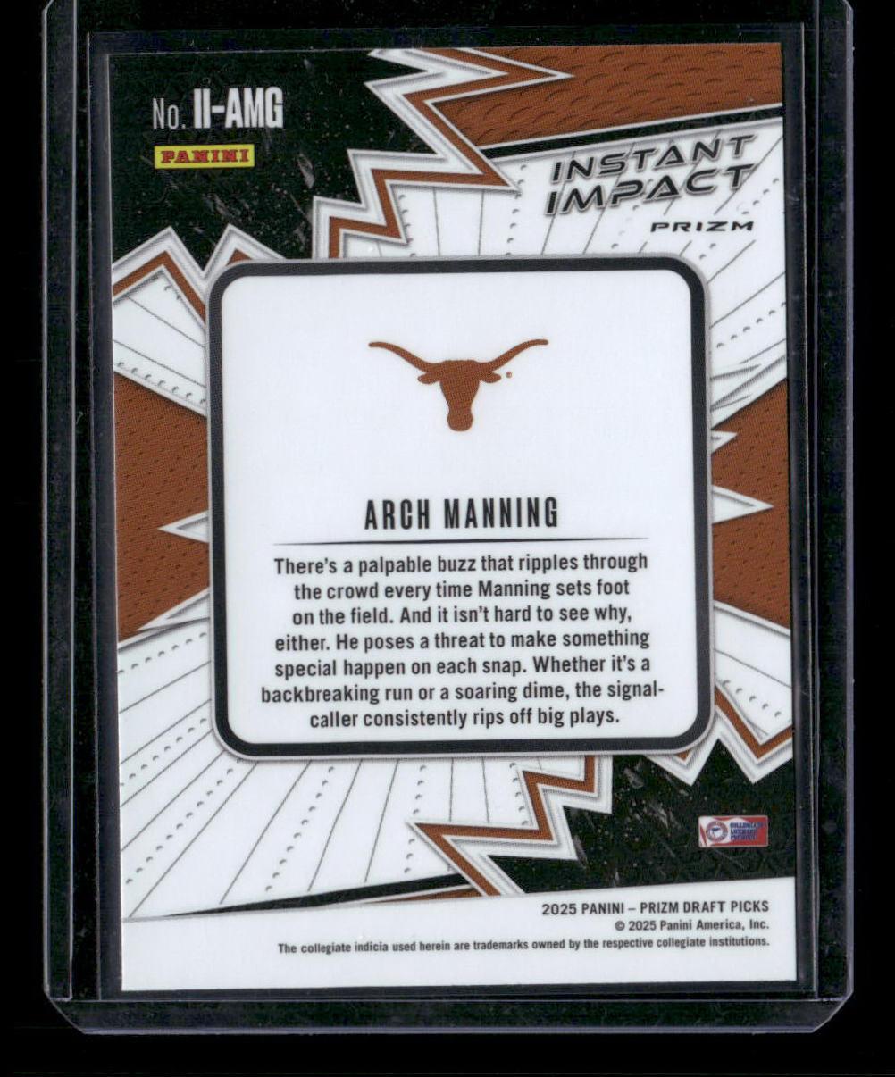 2025 Panini Prizm Draft Picks #II-AMG Arch Manning Instant Impact Red Ice