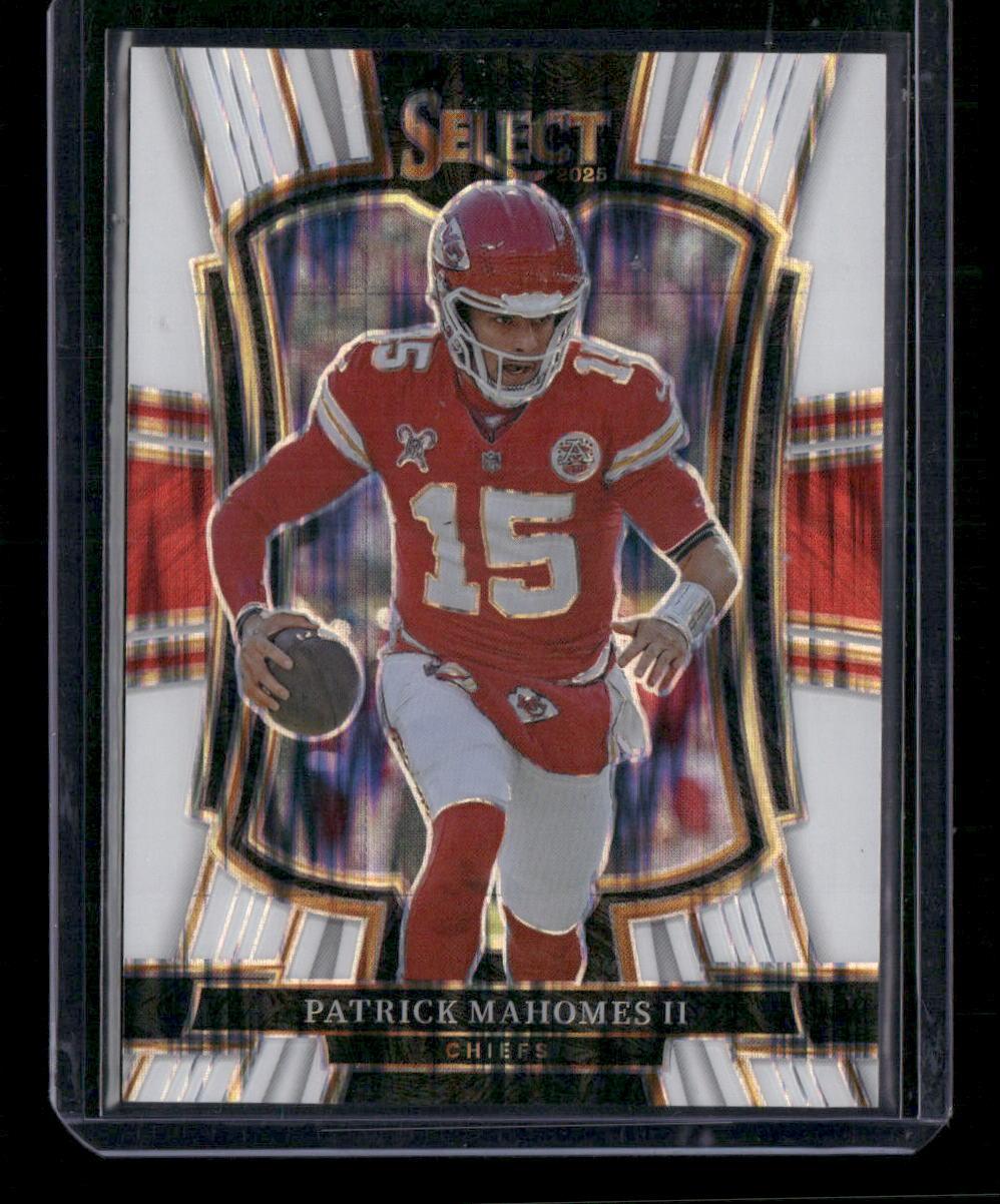 2025 Panini Select #107 Patrick Mahomes II Black and Green Prizm Shock