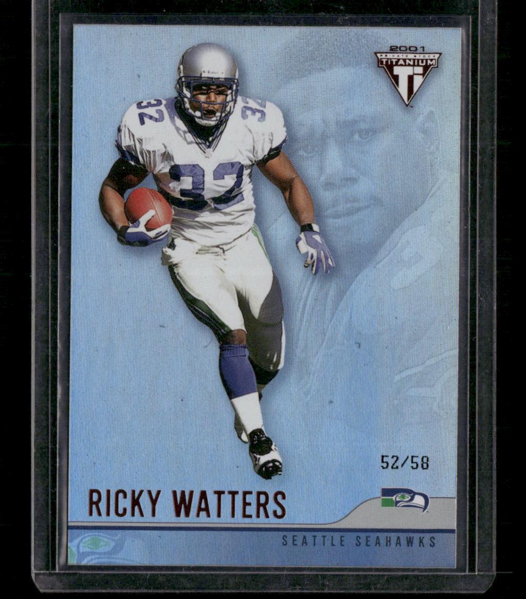 2001 Pacific Private Stock Titanium #128 Ricky Watters Red #/58