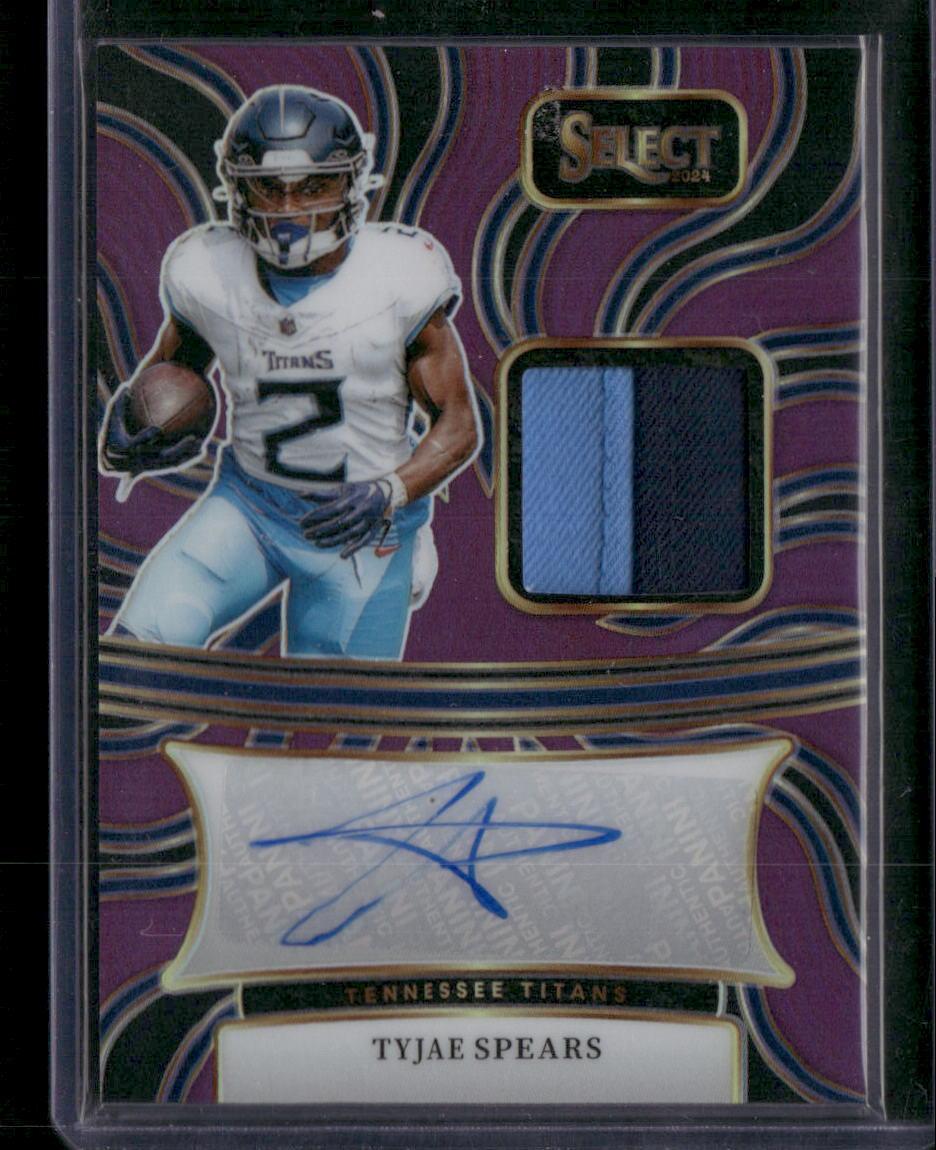 2024 Select Tyjae Spears Signature Memorabilia Purple Auto #/49