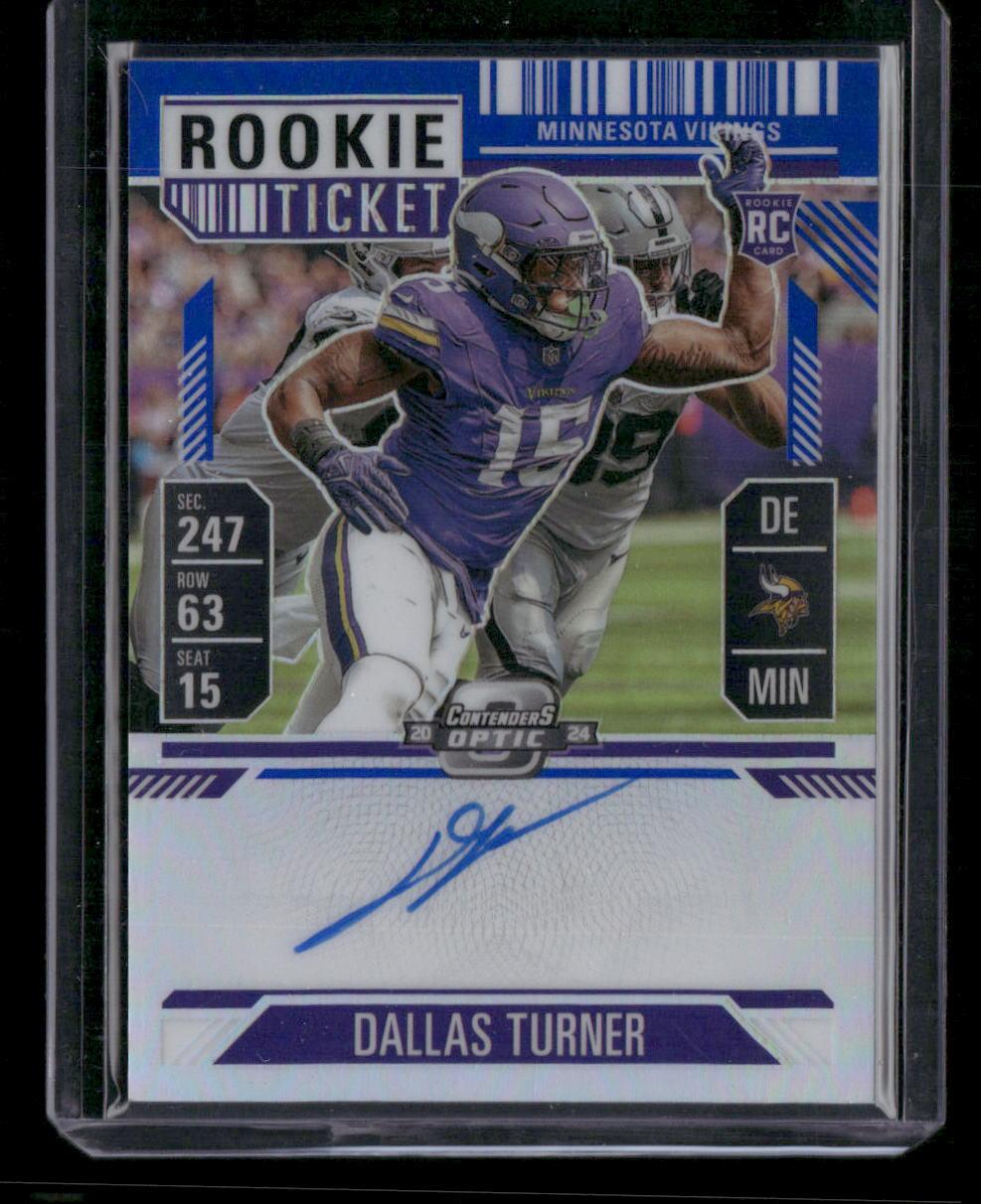 2024 Panini Contenders Optic #123 Dallas Turner Blue #/75