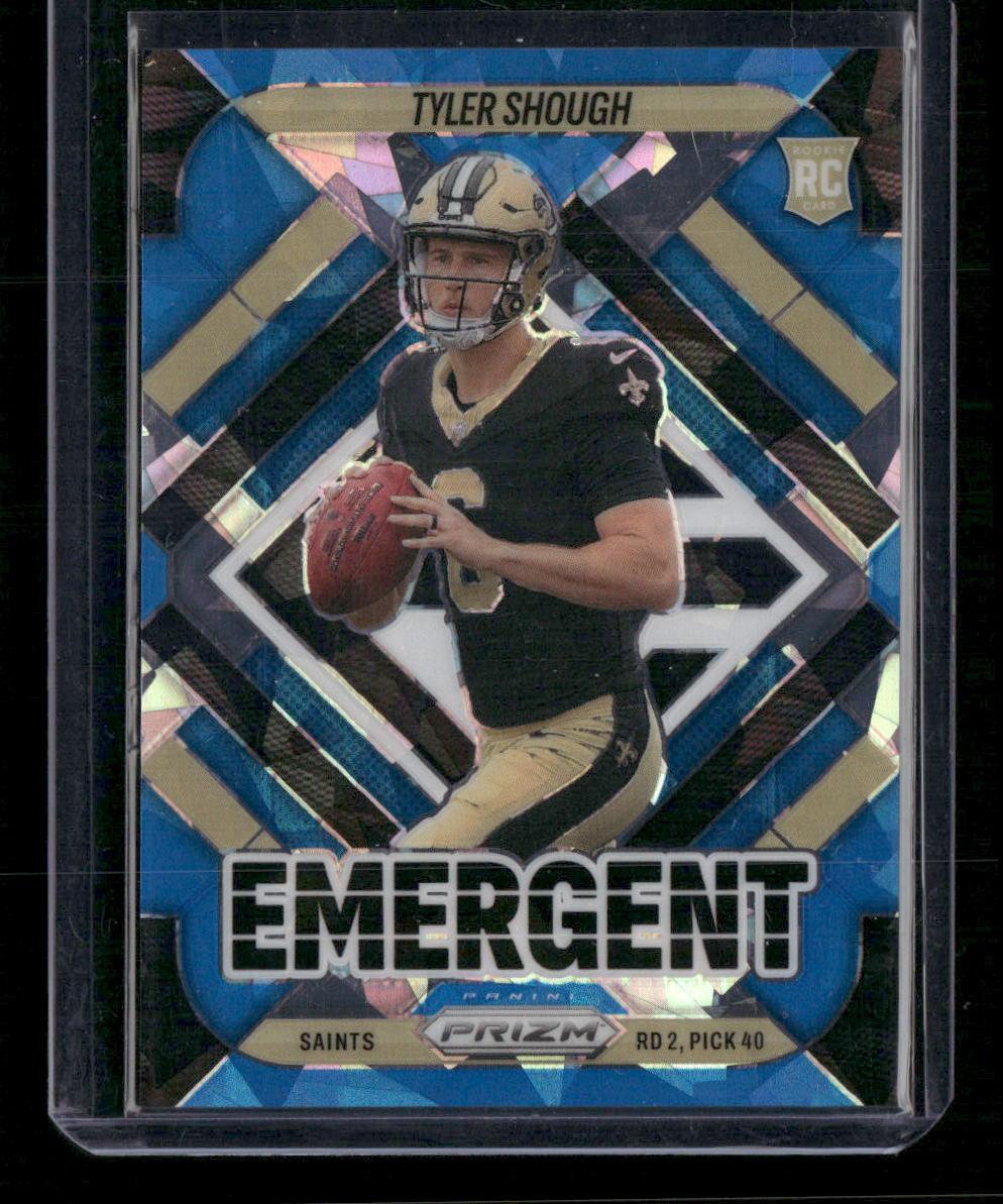 2025 Panini Prizm #8 Tyler Shough Emergent Blue Ice #/99