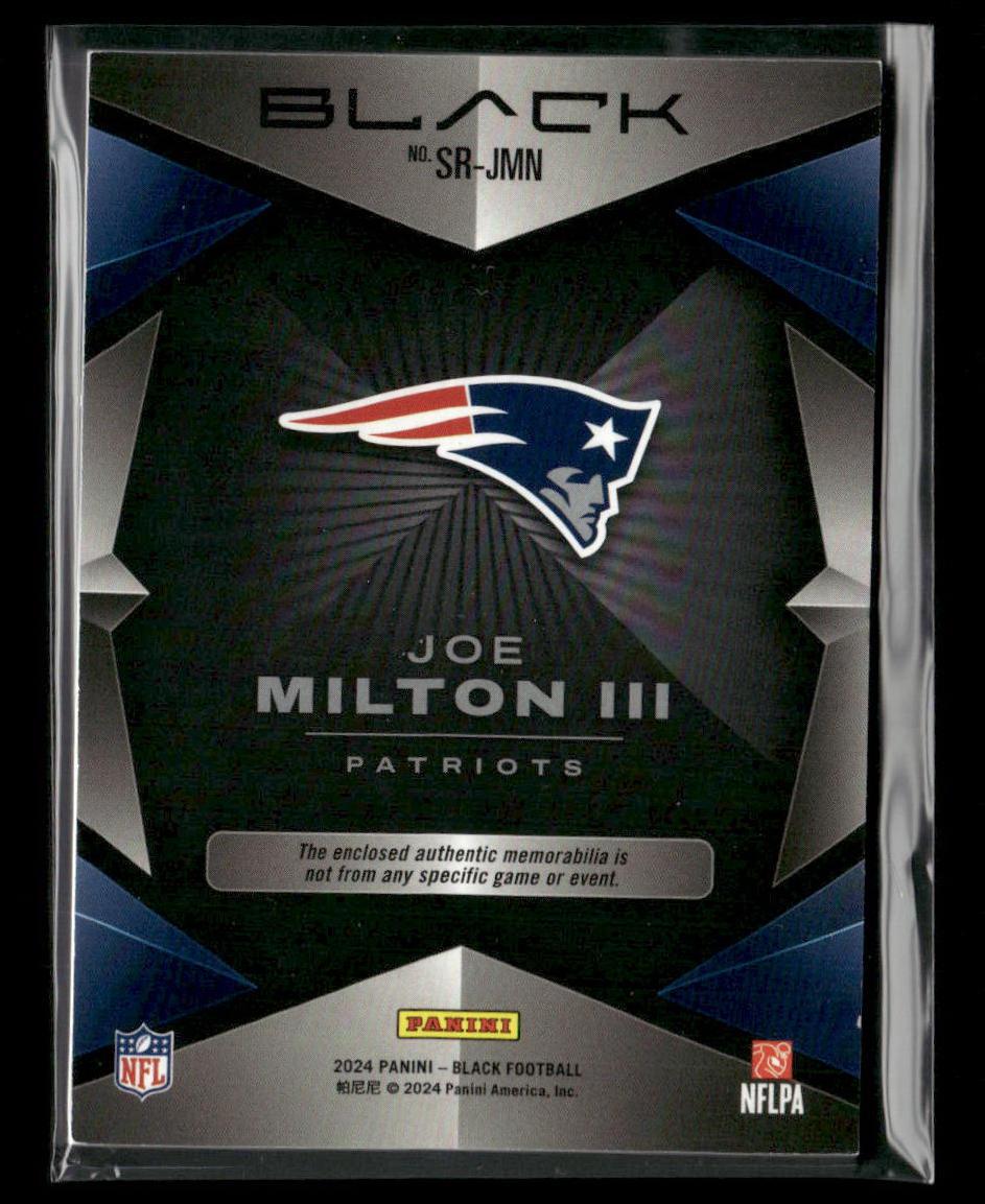 2024 Panini Black Joe Milton III Sizeable Rookie Memorabilia Emerald #/25