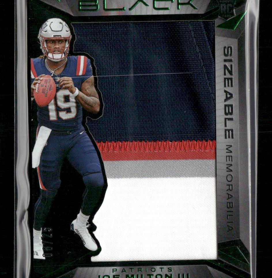 2024 Panini Black Joe Milton III Sizeable Rookie Memorabilia Emerald #/25