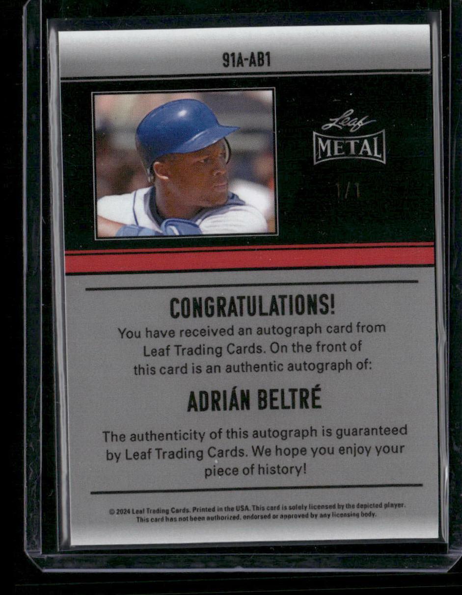 2024 Leaf Metal Adrian Beltre 1/1 Auto