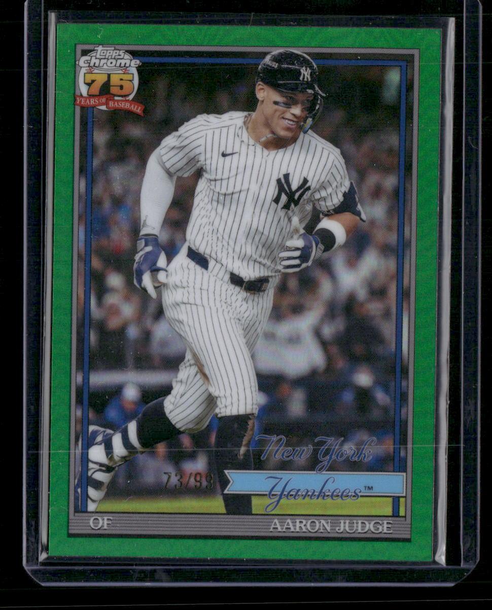 2026 Topps Chrome Aaron Judge 1991 Topps Baseball Green Refractor #/99