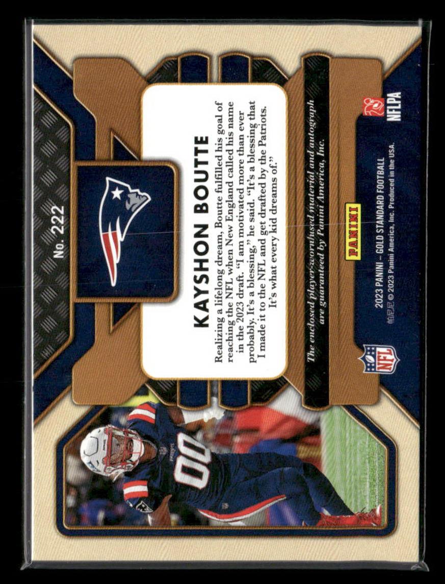 2023 Panini Gold Standard #222 Kayshon Boutte White Gold #/49