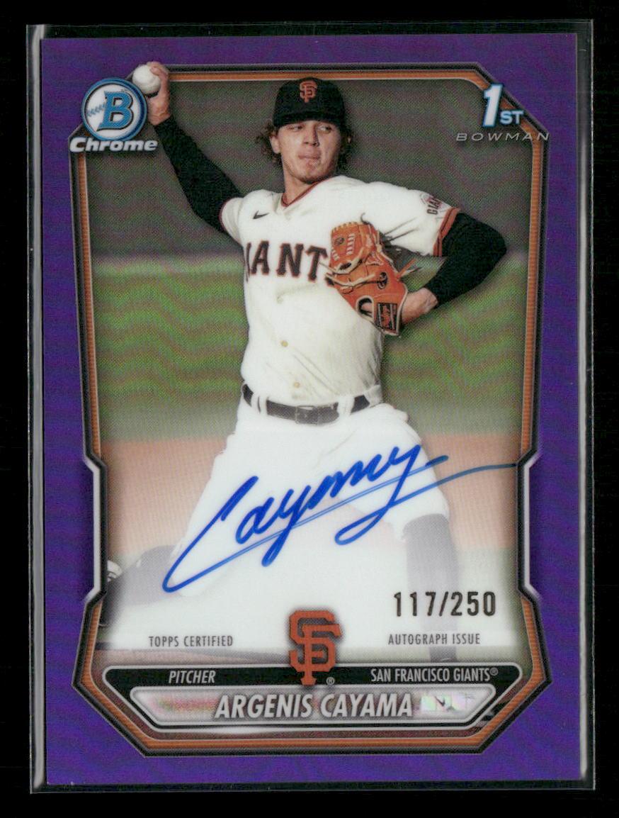 2026 Bowman Chrome #CPA-AC Argenis Cayama Prospect Auto Purple Refractor #/250