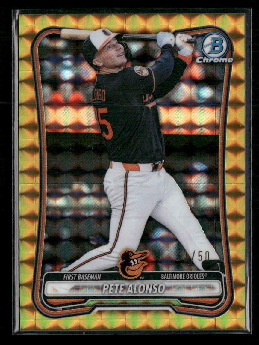 2026 Bowman Chrome #99 Pete Alonso Gold Geometric Refractor #/50