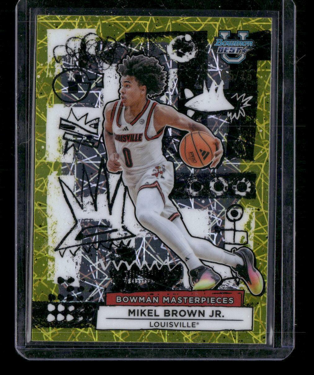 2025-26 Bowman's Best U  Mikel Brown Jr. Bowman Masterpieces Yellow Lazer #/75