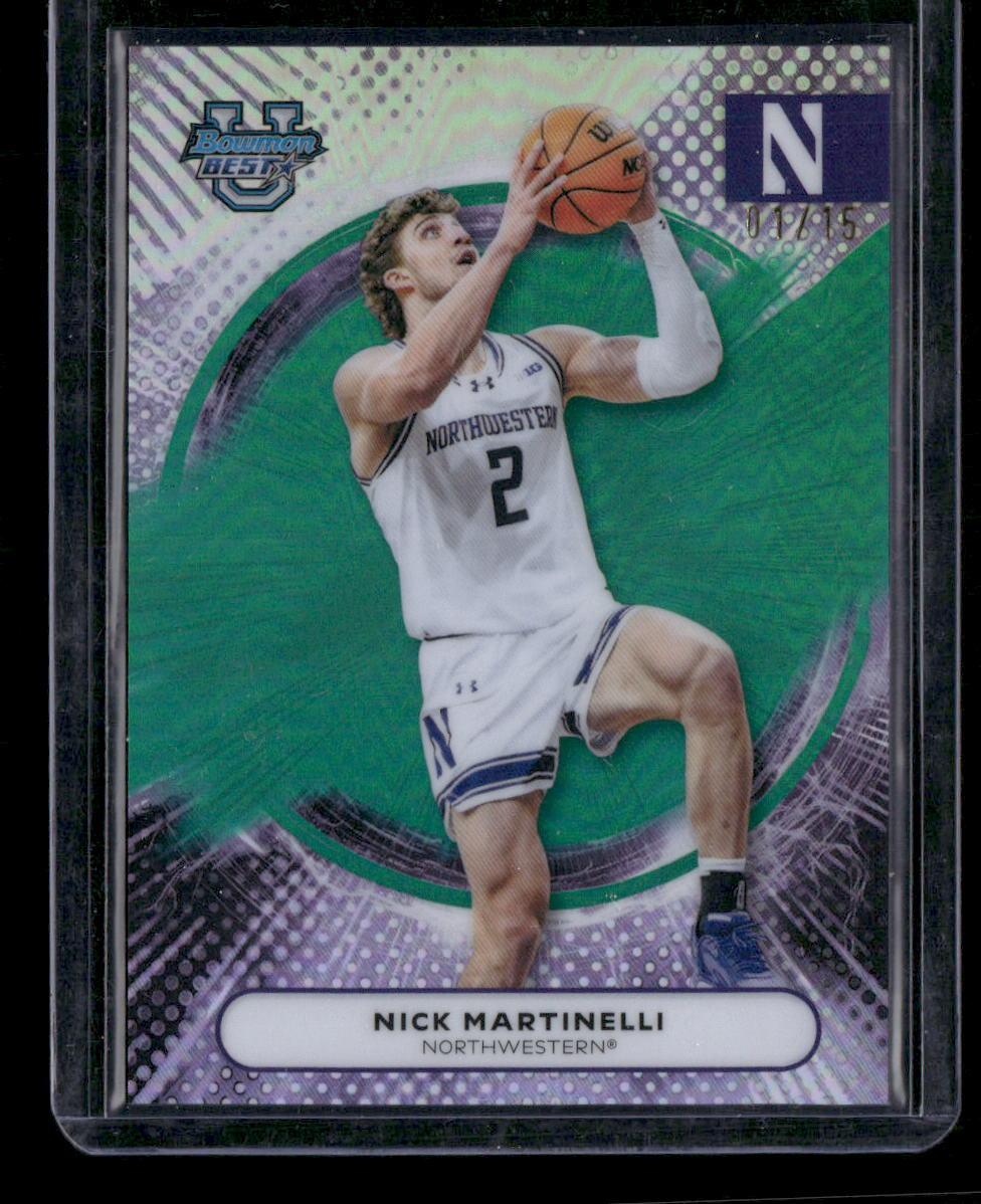 2025-26 Bowman's Best University #70 Nick Martinelli Teal #/15