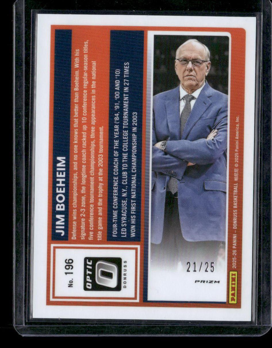 2025-26 Donruss #196 Jim Boeheim Cracked Ice #/25
