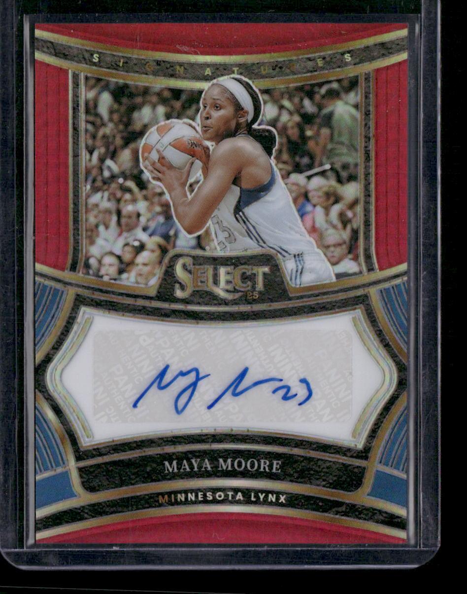 2025 Panini Select WNBA #SG-MM Maya Moore Signatures Red #/99
