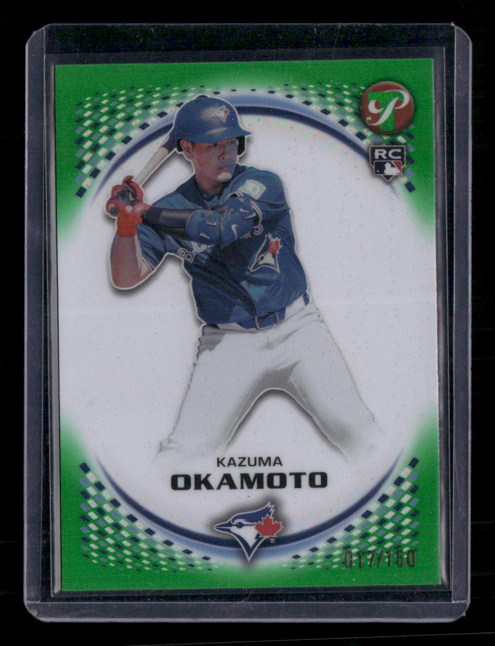2026 Topps Pristine #94 Kazuma Okamoto Green Refractor #/150