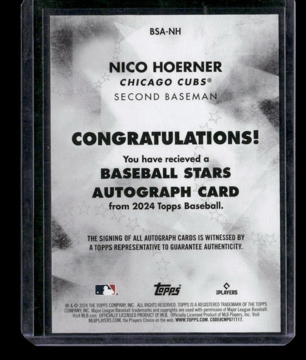 2024 Topps #BSA-NH Nico Hoerner Baseball Stars Autographs