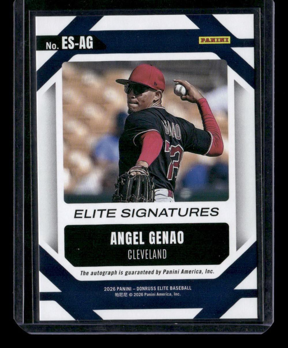 2026 Donruss Elite #ES-AG Angel Genao Elite Signatures Orange #/149
