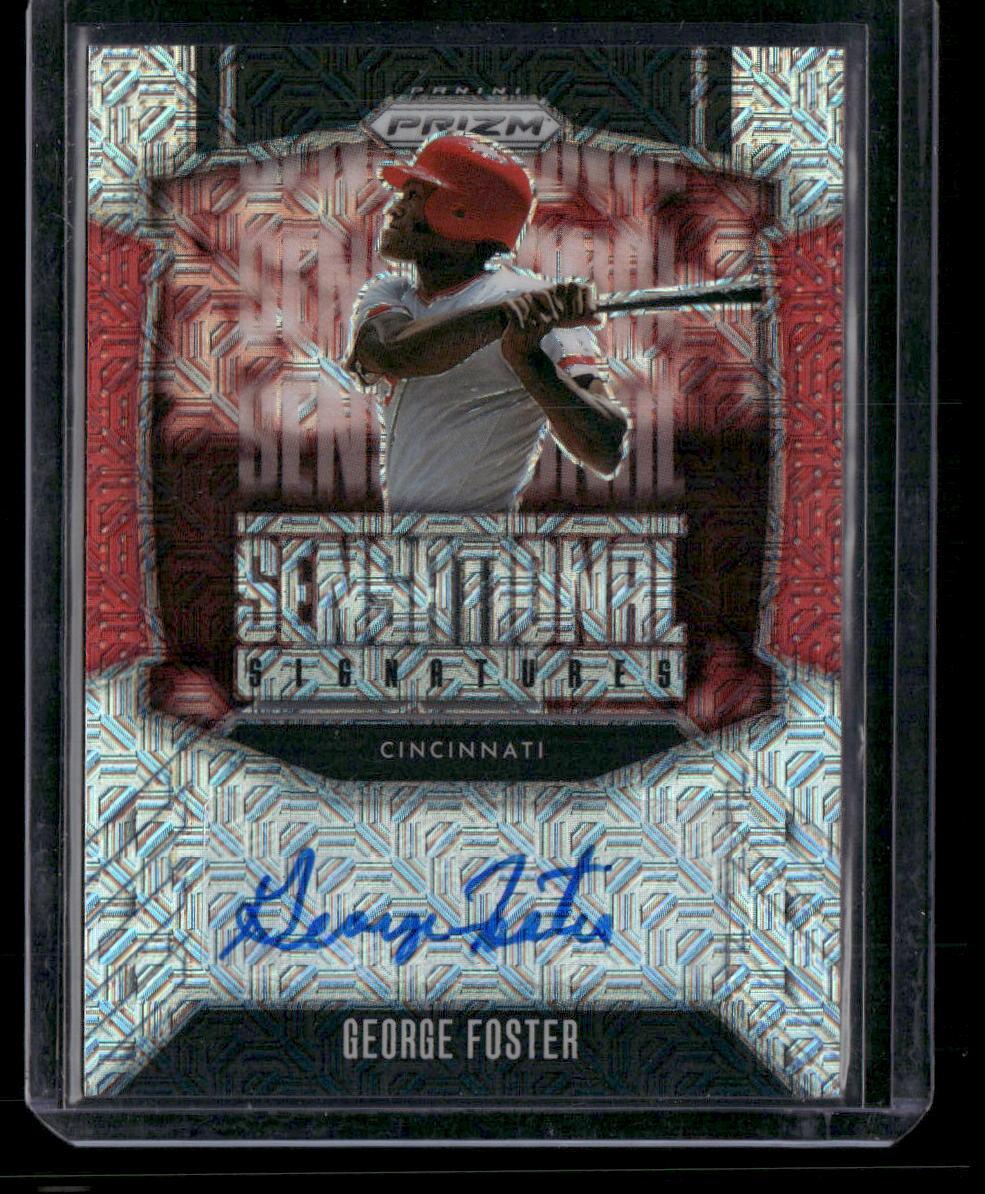 2026 Panini Prizm #SS-GF George Foster Sensational Signatures Green Prizm #/25