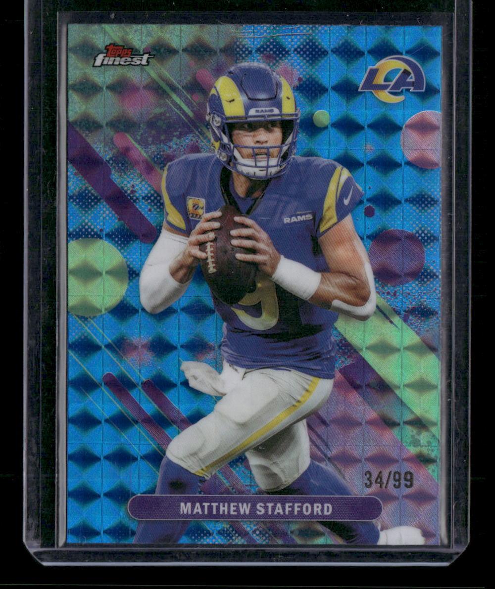 2025 Finest #60 Matthew Stafford Blue Geometric Refractor #/99
